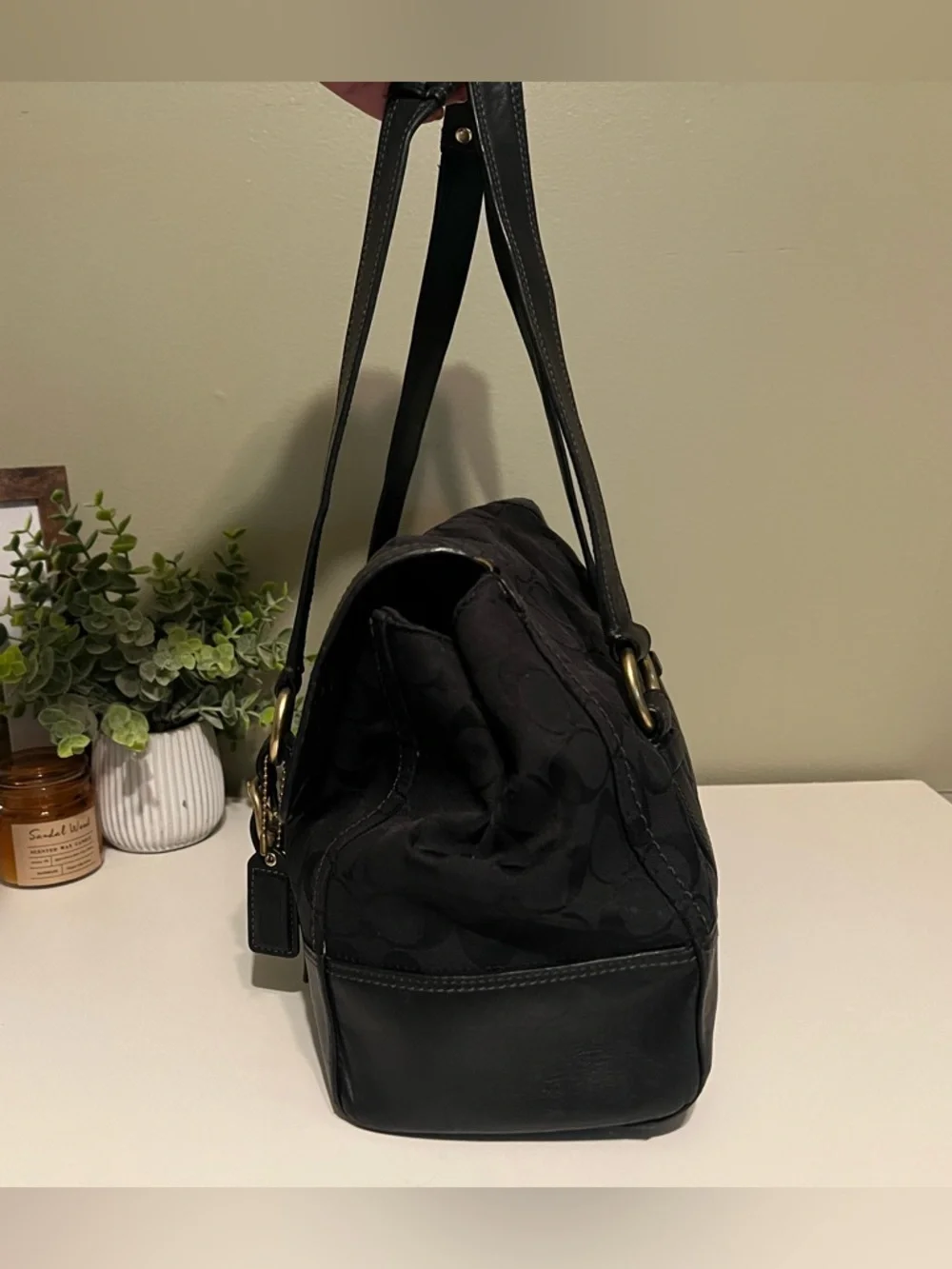 Coach Soho Signature Black Jacquard Buckle Satchel Turnlock Pocket Shoulder Bag - Picture 4 of 14